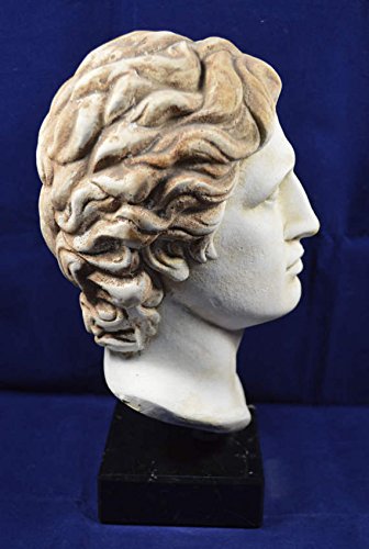 Alexander Der Große Büste – Handgefertigte Skulptur Aus Kunststein, 22,5 Cm Hoch