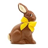 Veganer Osterhase Vollmilch 220g - 19cm groß - Deutsche Handarbeit ideal als Ostergeschenk - Schokohase aus der Schokoladen-Manufaktur Bengelmann
