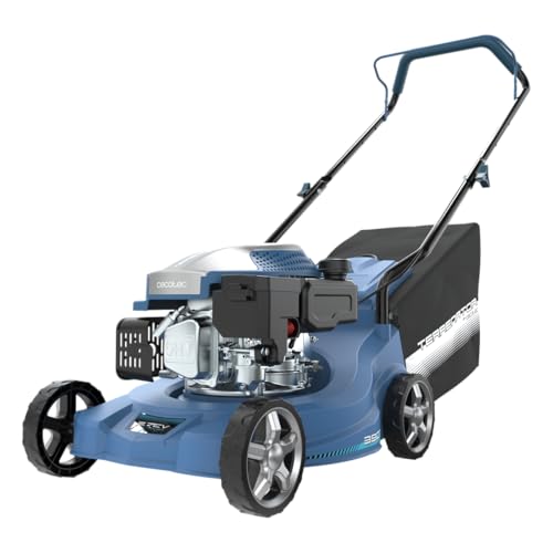 Cecotec Cortacésped de Gasolina Terrenator 2700.39 Power. Motor de 127cc, 2,1kW y 2,8CV, Función Corte y Recogida, Ancho de Corte 39cm, Altura de Corte Regulable en 3 Posiciones, Tanque de 0,8L