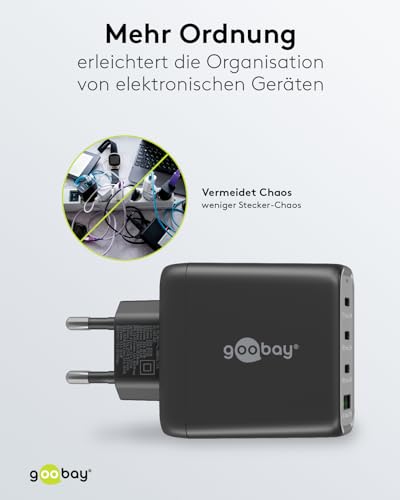 Goobay Caricabatterie Rapido USB-C Pd Multiport 4 Porte (68W)/1X USB-A 3X USB-C Input/Power Delivery/Alimentazione Cavi Ricarica Iphone, Altri Telefoni Cellulari/Caricabatterie Telefoni Cellulari/Nero - 5