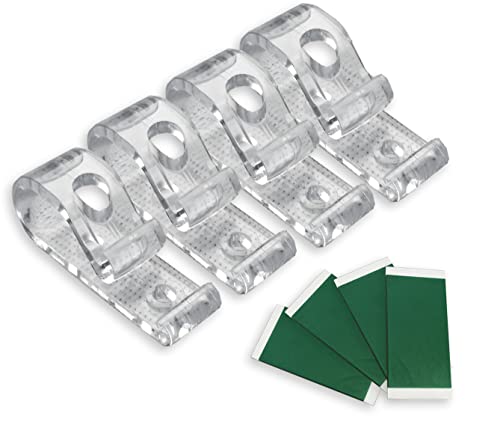 EFIXS selbstklebener Kettenhalter/Kettenspanner lang - Farbe: transparent - für Bedienketten (Kugelketten) - 4 Stück Cover
