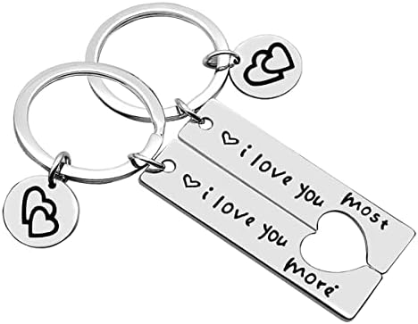 Couple Gifts Keychain for Husband Wife,I Love You Most I Love You
