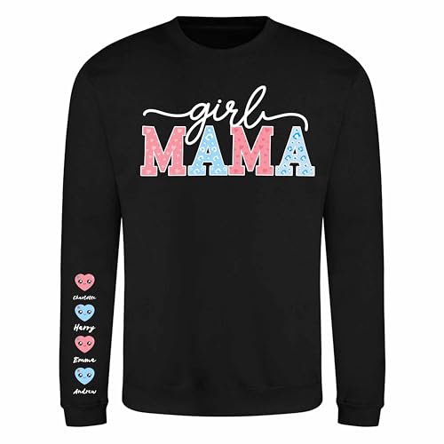 Image of Varsany Personalised Mum Jumper Mama Bear Sweatshirt for Women 1BXL Black