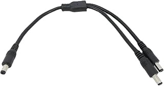 YSJJZRL 30cm DC Power 1 Male/Female to 2 Male/Female 5.5mm x 2.1mm DC Power Supply Splitter Cable Cord Y Splitter (5.5x2.1 Male to 2 Male)
