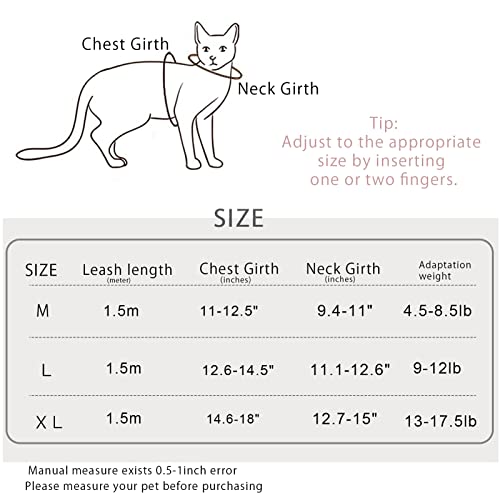 Cat Harness And Leash Set,Escape-Proof Vest,Reflective Strap Night Safe Pet Harness.easy Control For Small Large Kitten,Fit For Puppy,Rabbit(M,L,Xl) For 4-17Lb Spap0110 (M, Green*Orange) #TOP5