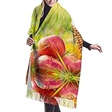  LINGF,bufanda de invierno con estampado de cachemira suave y grande para mujer,bufanda de invierno con bordes con flecos para mujer de 27 x 77 pulgadas
