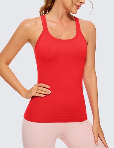 Image of CRZ YOGA Seamless Rib Scoop Neck Tank Tops