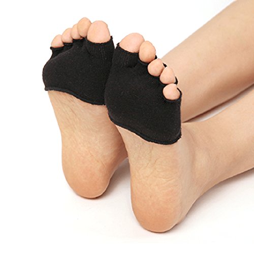 CanVivi Chaussettes invisibles à cinq doigts pour femme Yoga Gym Backless - Semi-talon Cover