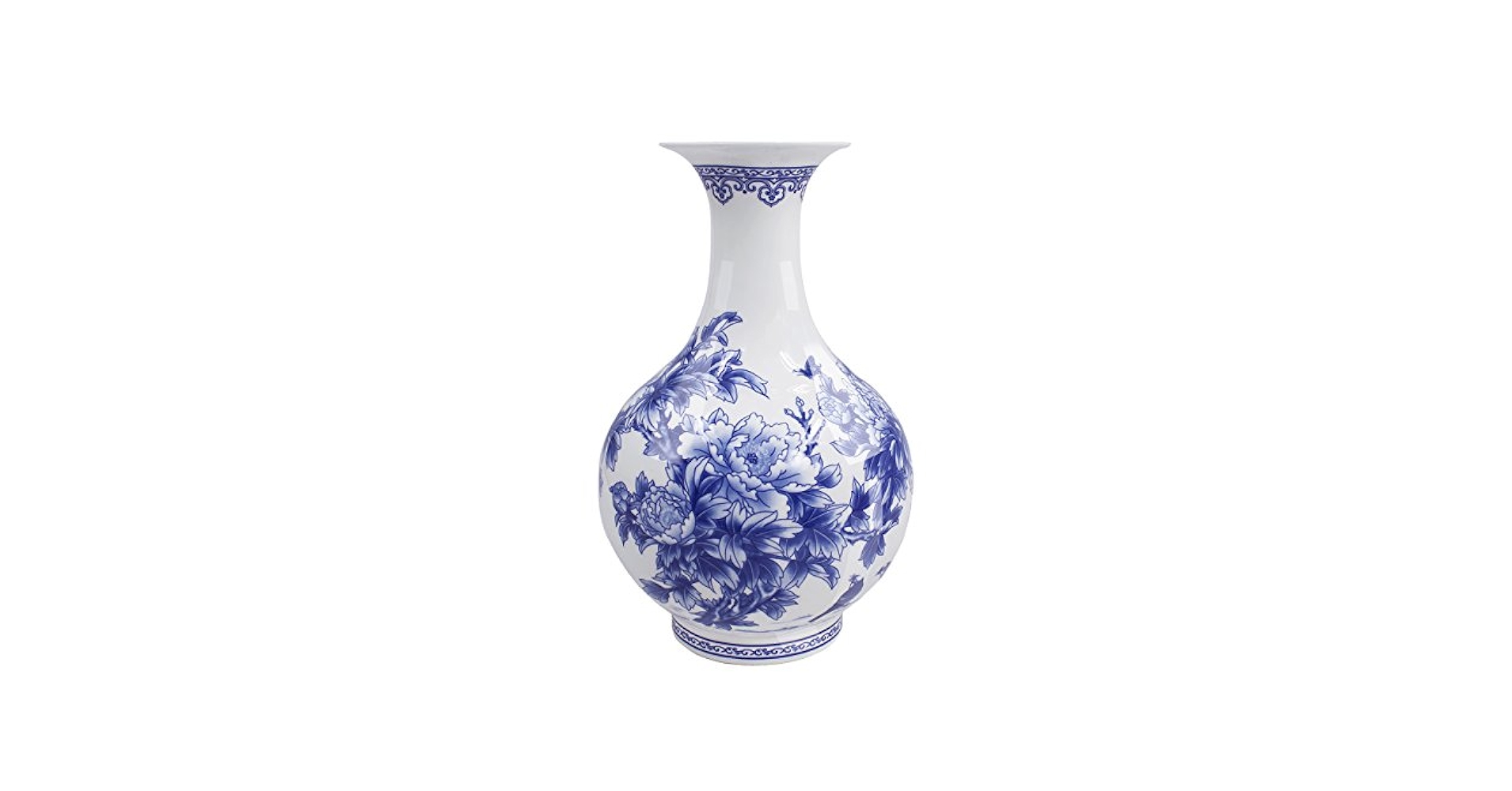 中国　青花　喜字文雙耳瓶　V　3907B 中国 青花 喜字文雙耳瓶 V 3907B
