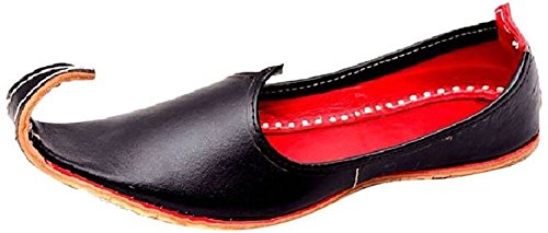 Go Craft Men S Black Leather Rajasthani Punjabi Jutti 10 Amazon In Shoes Handbags