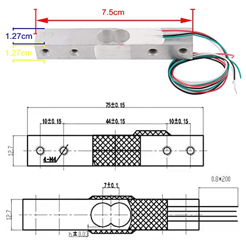 shanghj 4 sets digital load cell weight sensor  hx711 adc module weighing sensor for arduino diy portable electronic kitchen scale kit 5kg