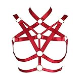 Body Harness for Women Bra Lingerie cage Top Punk Plus Size Chest Strap Belts Halloween Festival Rave Photography Dance (Wine red)