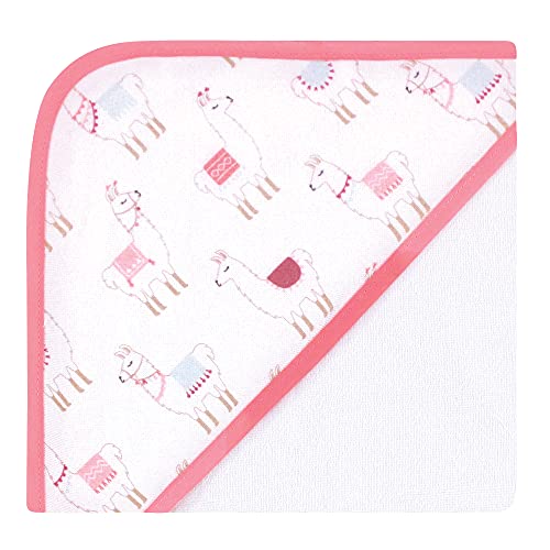 Image of Hudson Baby Unisex Baby Cotton Rich Hooded Towels, Llama, One Size (Pack of 2)