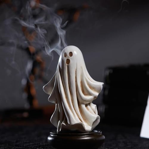 Soporte de incienso fantasma | Quemador de aromas de fantasma de Halloween | Decoración de quemador de incienso de Halloween | Quemador de aromaterapia fantasma | Lindo soporte de incienso de estatua