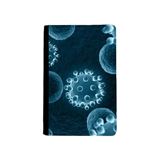 Porte-passeport motif cellules bleues : idée cadeau originale pour chercheur et voyageur
