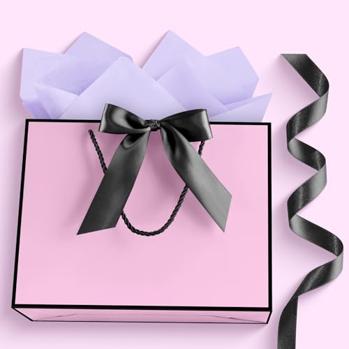 Image of JMANNI Mothers Day Gift Bags with Handles, 13 inch Medium Gift Bag for Presents, 1 Pcs Bags with 2 Tissue Paper and 1 Cards for Baby Shower Wedding Bridal Shower Mother's Day Birthday Party (Purple-Black