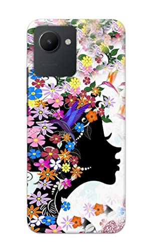Image of Printed Hard Back Cover Case for Realme C30 | Realme C30s Back Cover (Floral Hairstyle Girl) -1803