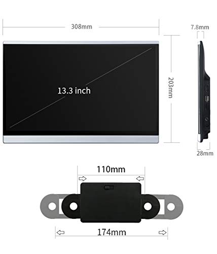 13.3'' Android 9.0 Car Headrest Video Player with WiFi,Car Back Seat TV Monitors IPS Touch Screen Sync Screen Phone Mirror,Support Bluetooth/HDMI in/Out/USB/Netflix