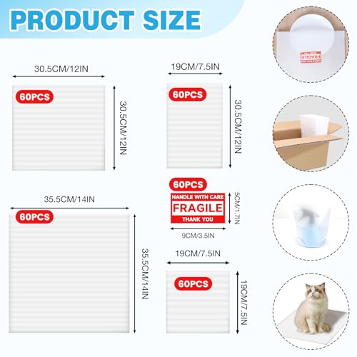 Yizhet Pacote com 312 Suprimentos para Mudança, 4 Tamanhos de Bolsas de Espuma Almofadada, Bolsas de