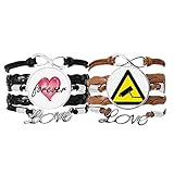 Material: Armband: hochwertiges und strapazierfähiges schwarzes Leder; Charms: Metall