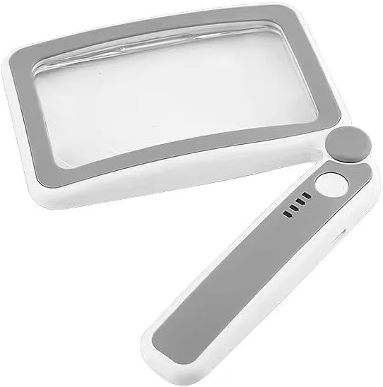 4X Rechargeable Reading Magnifying Glass with 10 LED Lights Handheld Illuminated Magnifier