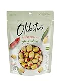 Olibites Pitted Olives - Fresh Olives Marinated in Extra Virgin Olive Oil with a sweet red pepper flavor (6 oz, Red Pepper Stuffed)
