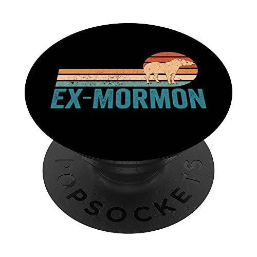 Ex Mormon Tapir Horse LDS Retro Exmo Ex-Mormon PopSockets Swappable PopGrip, Black