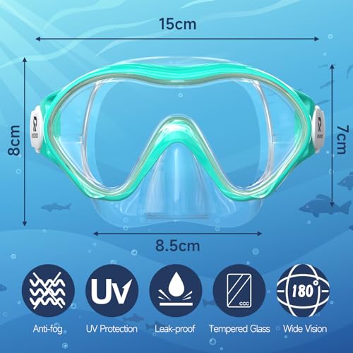 Gafas de buceo para niños antipérdida con protección uv para natación infantil 2