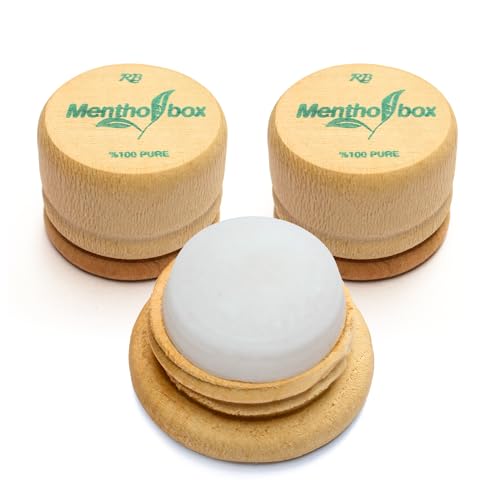 Mentholbox Mentholstein, Caja de Mentol, Migraña, Macarrón refrescante y refrescante de Mentol, para aplicar en la frente y el cuello, Masaje de Spa de Mentol, Mentol cristalino puro (2x6g)