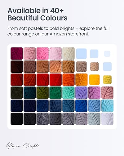 Utopia Crafts Cuddle Super Chunky Chenille Soft Yarn for Knitting and Crochet (Black, 100g)