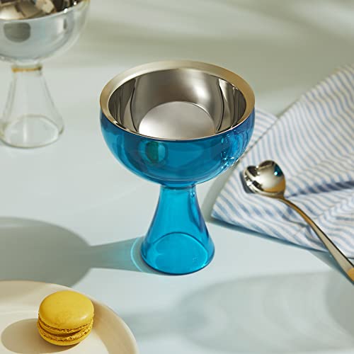 Alessi AMMI01S AZ Big Love - Design Ice Cream Set, Bowl in 18/10 Stainless Steel and Thermoplastic Resin, Blue and Spoon in 18/10 Stainless Steel, Mirror Polished by Alessi - Image 5