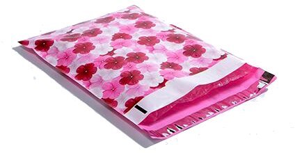 Hibiscus Designer Poly Mailers Shipping Envelopes Pink Boutique Custom Bags (100 10x13)