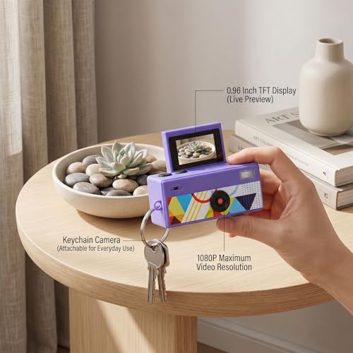 Caméra porte-clés Dpofirs avec écran rabattable caméscope 1080P