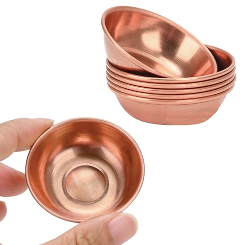 Tiny Brass Buddhist Water Offering Bowls Set of 7