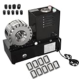Electric Hydraulic Hose Crimper Machine with 9 Dies & Limit Switch, 110V Portable Crimping Machine for Hydraulic Hoses, AC Lines, Multi-Diameter Hydraulic Pipe for Automotive, Agricultural Equipment