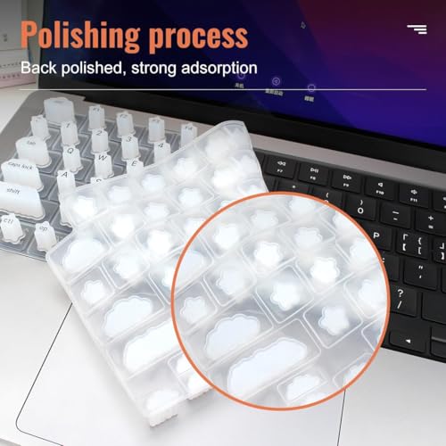 Image of RAYA Premium Keyboard Protector for 2021-2024 Release MacBook Air 13.6 inch [A3113 A2681 M2 /M3] & MacBook Air 15.3 inch [A3114 A2941 M2 /M3] Keyboard Skin Cover (Nail Art Transparent)