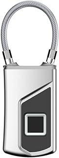 Anti Theft smart Padlock, Smart Fingerprintt Lock,Rechargeable Smart Keyless Lock with Finger Print Security Touch & USB, IP65 Waterproof Biometric Lock Enters 10 Fingerprints for Gym Locker, Suitcase
