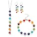 Produktbild Chakra Stein Armband + Stein Ohrring + Halskette Schmuck Set Kristall Achat Runde Perlen