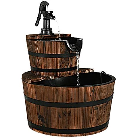 Giantex 2-Tier Barrel Waterfall Fountain Cover