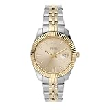 Fossil Orologio Scarlette da donna, 33 mm Movimento al quarzo con data a tre lancette e cinturino in acciaio inossidabile, 33 mm, Tono oro e tono argento
