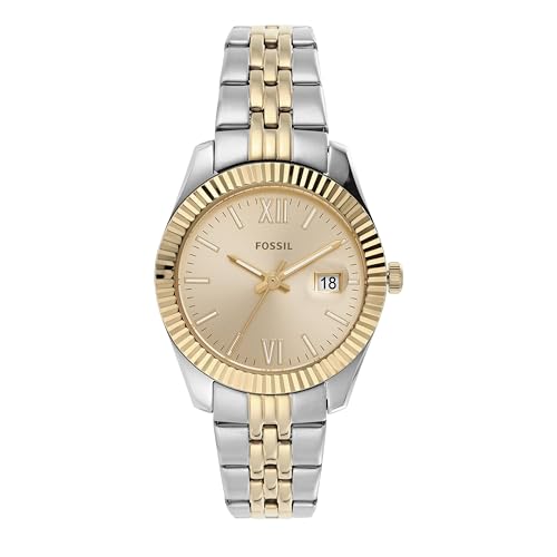 Fossil Scarlette Montre pour femmes, mouvement à quartz, bracelet en acier inoxydable ou en cuir