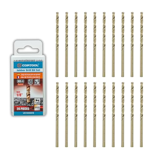 CORTOOL 1/8 inch Cobalt Drill Bits (20Pcs), M35 HSS...