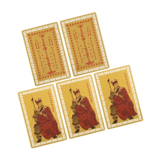 SOLUSTRE 5個太?金? 開運お守りカード 春節祝福 携帯可能な風水護符 家 オフィス 車用 年蛇年運気アップグッズ