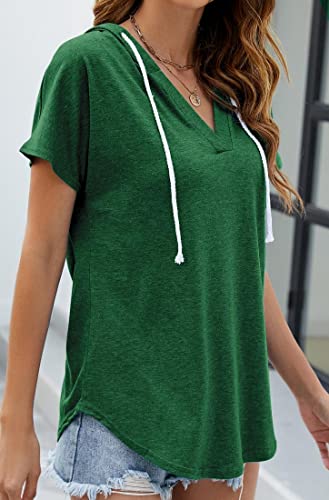 Image of Womens Long Sleeve V Neck Hoodie Sweatshirts Lightweight Pullover Tops