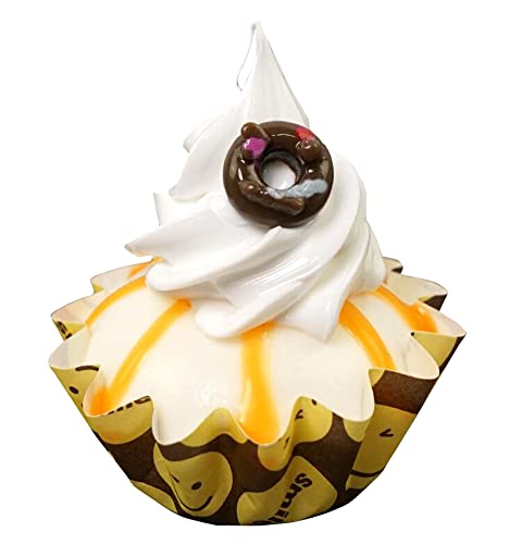 Jingyun Helado Artificial Postres de Comida Falsa Modelo de Helado Falso para el hogar Tiendas Decoración de Escenario-Amarillo Cover