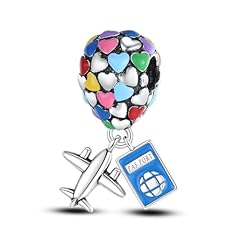 Colorful Balloon, Plane, and Passport Pendant