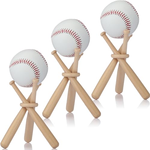 Mudder Baseball Display Stand Holders Bat Racks Wooden Balls Display