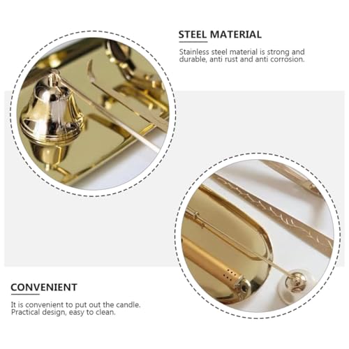 Accessoires de bougies en acier inoxydable or, ensemble durable et esthétique Magiclulu - 8