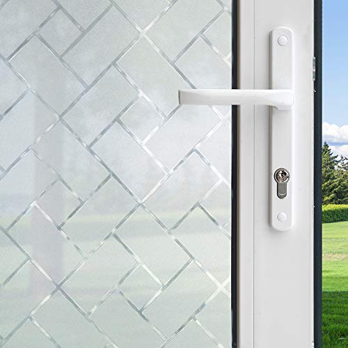Gila Decorative Frosted Tile Privacy Residential Window Film Diy Static Cling No Glue 3Ft X 6.5Ft (36In X 78In) (19.5 Sq Ft), White (50188237) #TOP22