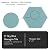 UDS Premium Quality 8" Sky Blue Hexagon Glass Tile- Blue- for Kitchen Backsplash, Bathrooms, Showers, Etc